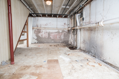 Before Basement Waterproofing in Greater Salt Lake City