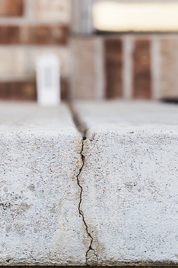Cracks in a concrete slab