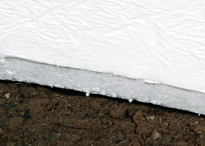 Insulation installed on a crawl space floor in Bountiful