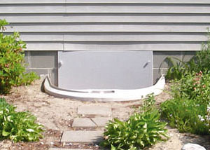 plastic crawl space access well installed in a Park City crawl space