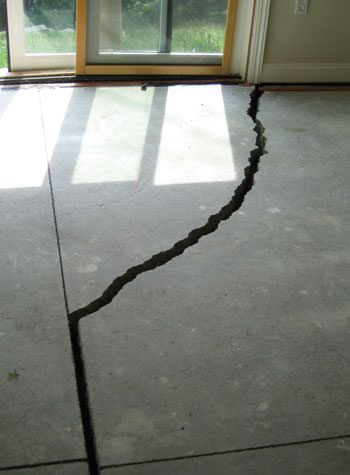 severely cracked foundation slab floor in Springville