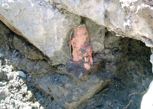Failed concrete underpinning meant to repair a foundation issue in American Fork.