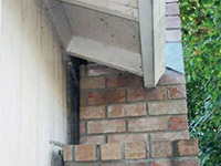 A chimney leaning away from the home on a Pleasant Grove foundation