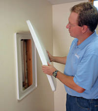 wall anchor covers installed in a foundation repair for a Cedar City home.