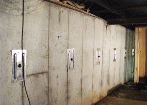A foundation wall in Payson repaired with foundation wall anchors.