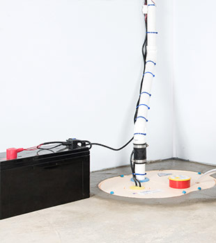 A sump pump installed in Clearfield by Davenport Foundation Repair