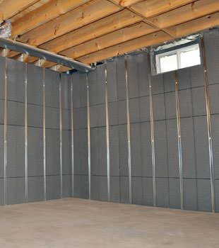 Installed basement wall panels installed in Sandy