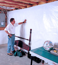 Plastic 20-mil vapor barrier for dirt basements, Orem, Utah installation