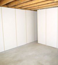 Unfinished basement insulated wall covering in Orem, Utah