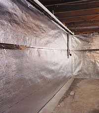 Radiant heat barrier and vapor barrier for finished basement walls in Orem, Utah